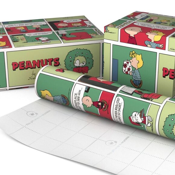 Hallmark Wrapping Paper Christmas Peanuts Classics Comic Strip 70 sq ft Jumbo Ro - Picture 3 of 6